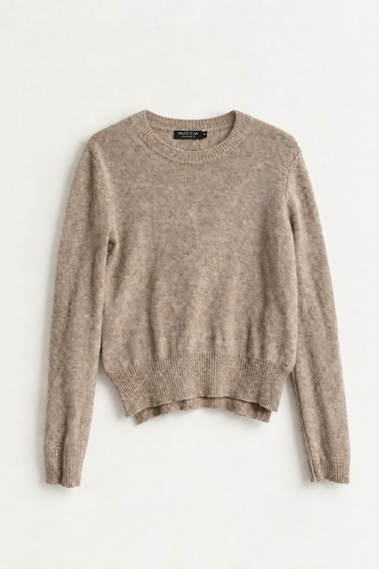 Cashmere Crewneck in Warm Taupe