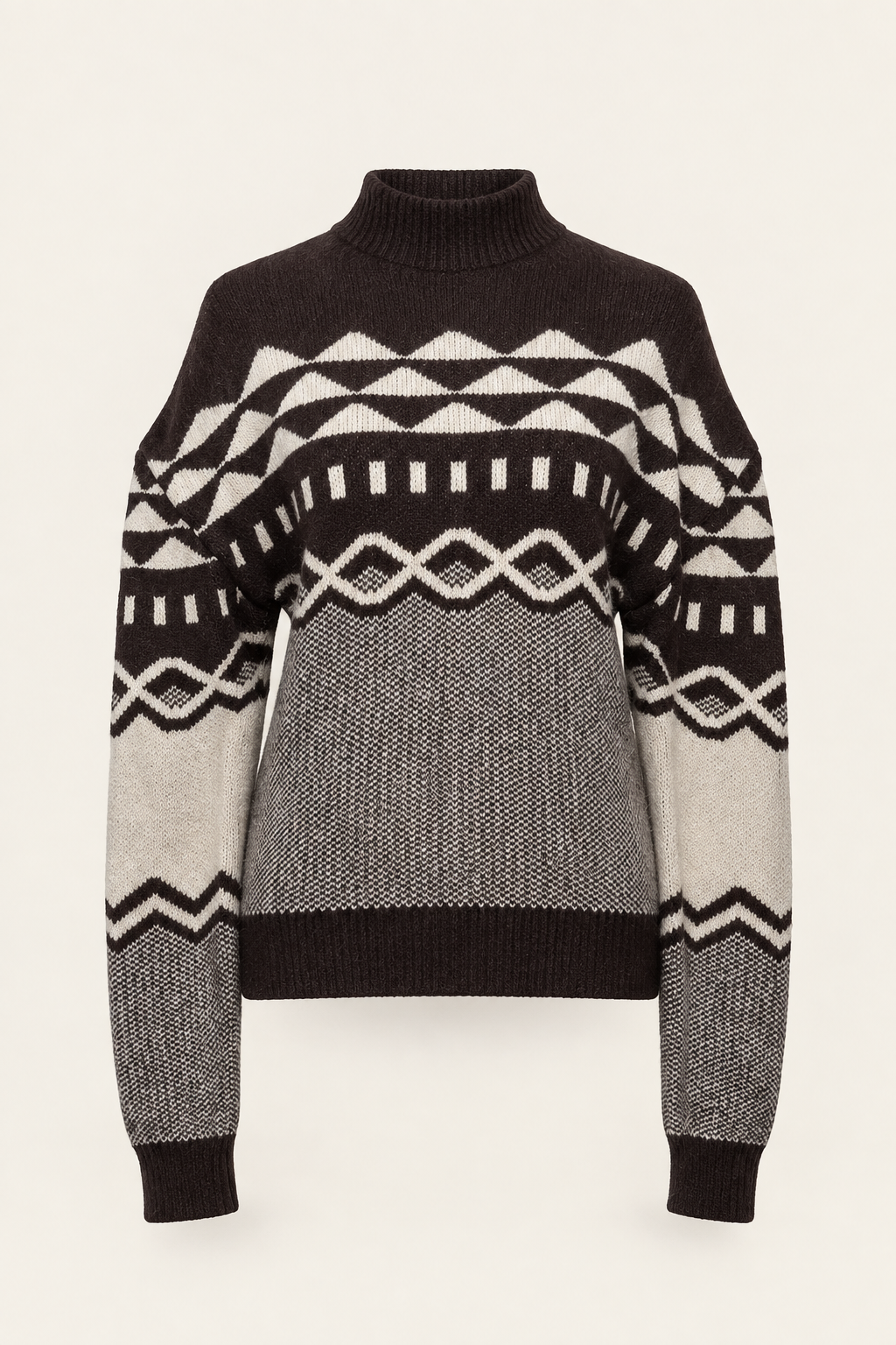Geometric Cotton Knit Sweater